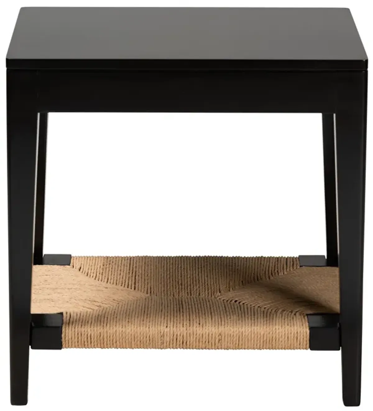 Bali & Pari Freya Modern Bohemian Black Finished Bayur Wood End Table