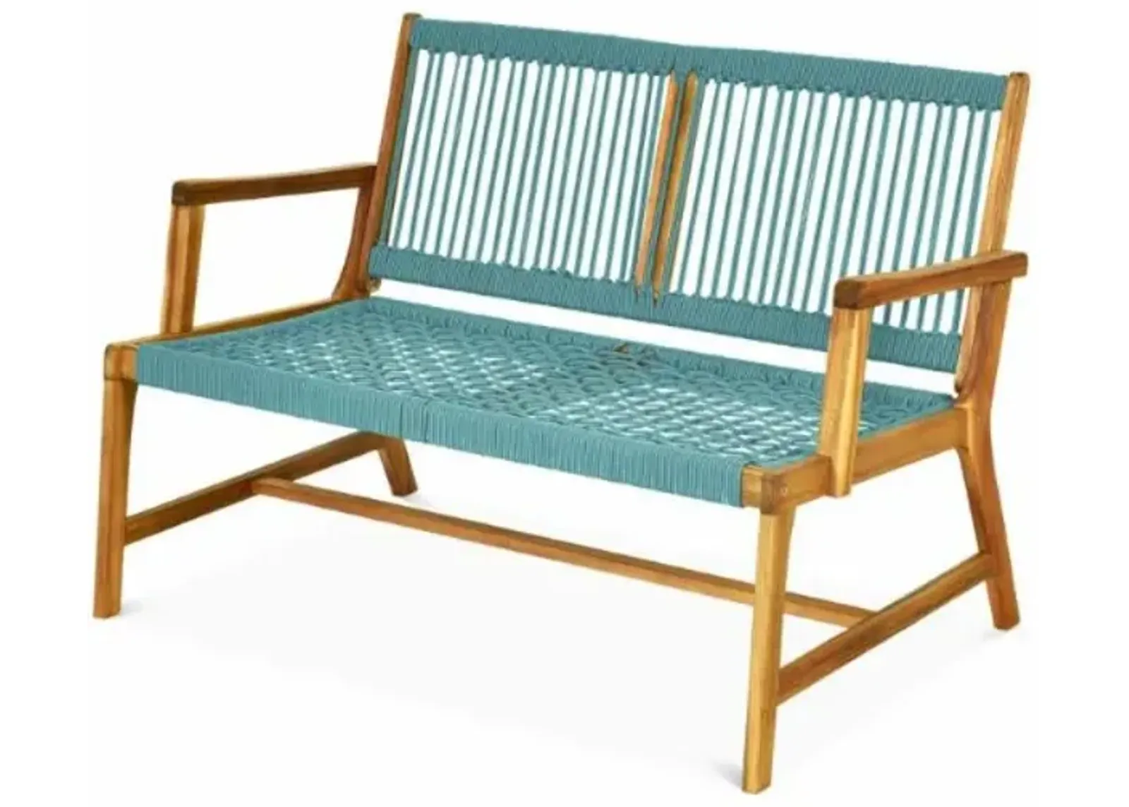 Hivvago 2-Person Acacia Wood Yard Bench for Balcony and Patio