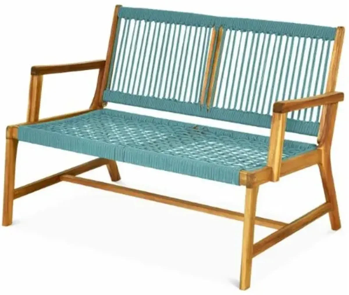 Hivvago 2-Person Acacia Wood Yard Bench for Balcony and Patio