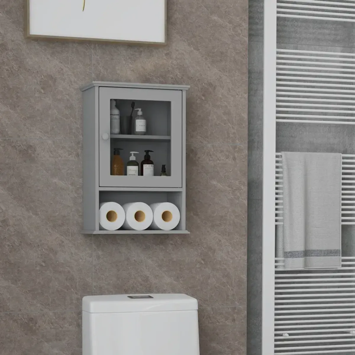 Bathroom Wall Mounted Adjustable Hanging Storage Medicine Cabinet