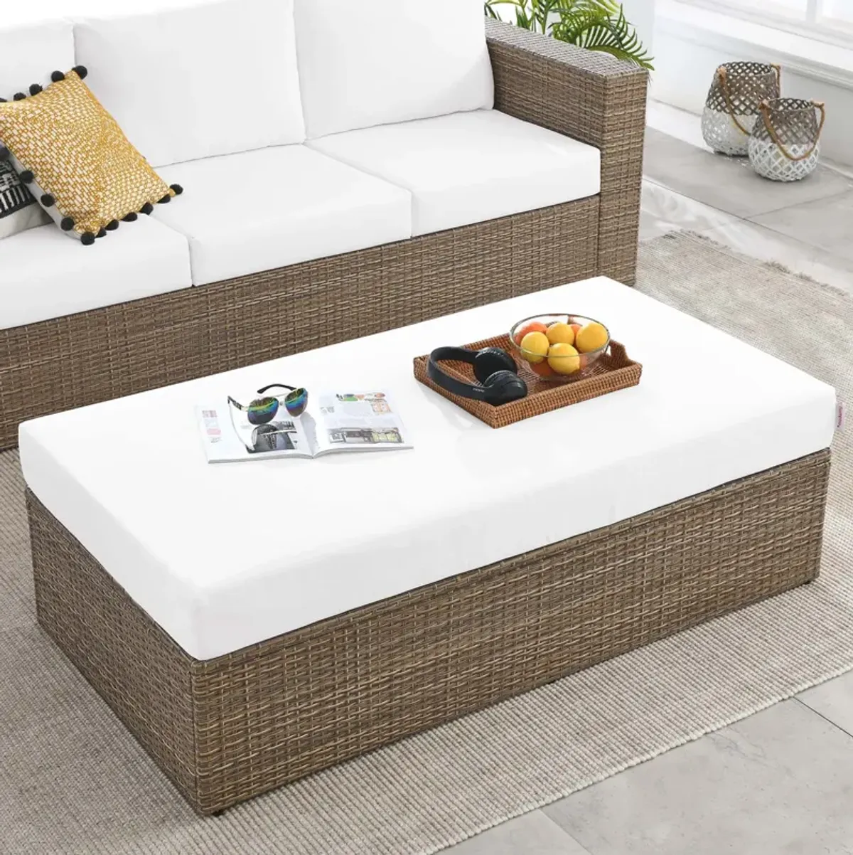 Convene Outdoor Patio Outdoor Patio Rectangle Ottoman