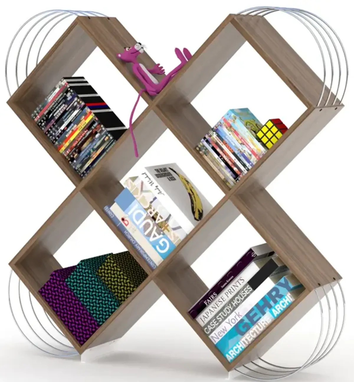 Case X Design Modern 5 Tier Bookcase