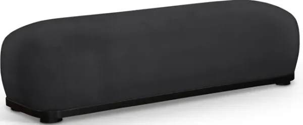 Meridian Furniture Calum Black Chenille Fabric Bench