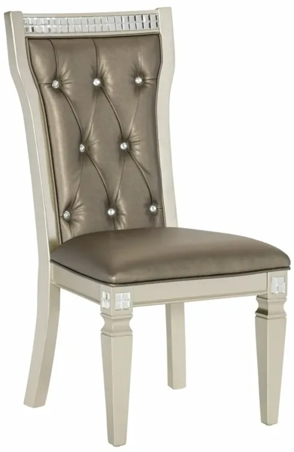 Chic Crystal Tufted Side Chair Set