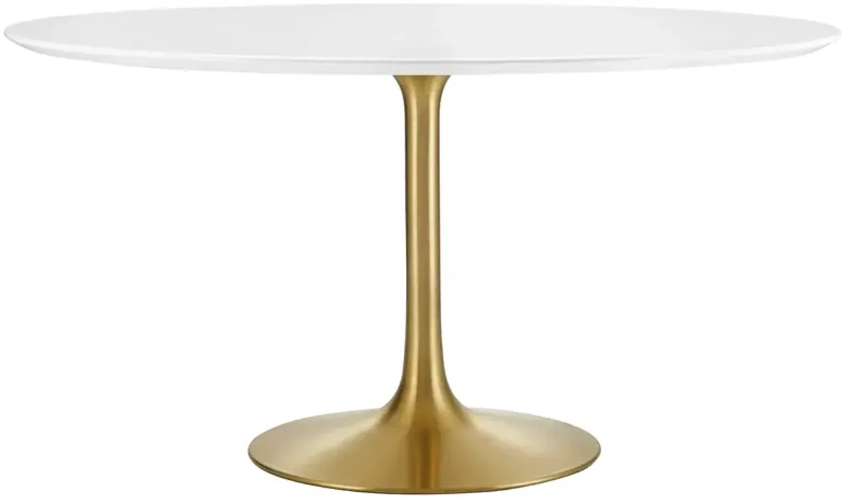 Modway - Lippa 54" Round Wood Dining Table Gold White