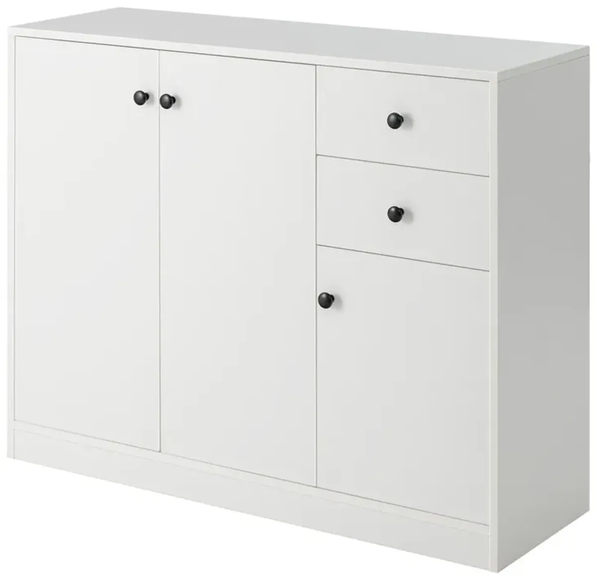 Modern Buffet Sideboard with 2 Pull-out Drawers and Adjustable Shelf for Kitchen-White