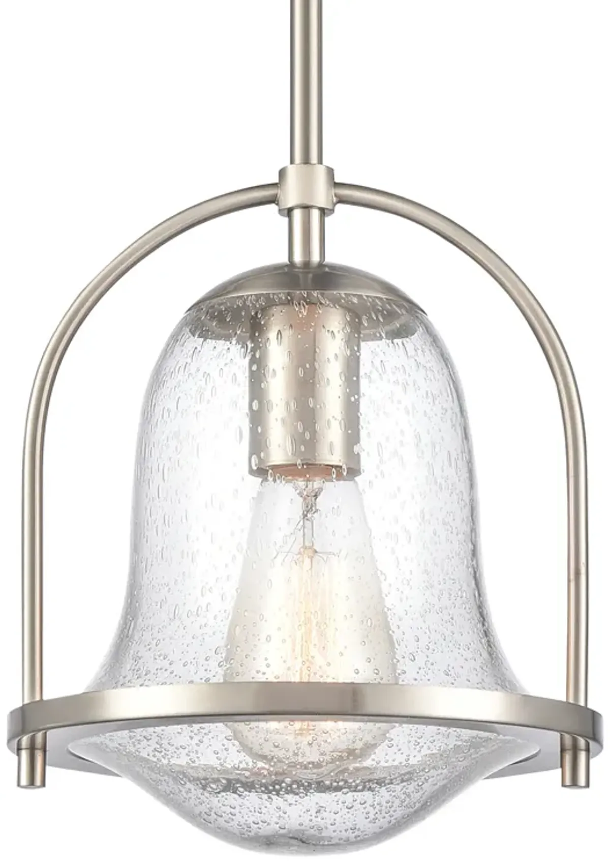 Connection 8'' Wide 1-Light Nickel Mini Pendant