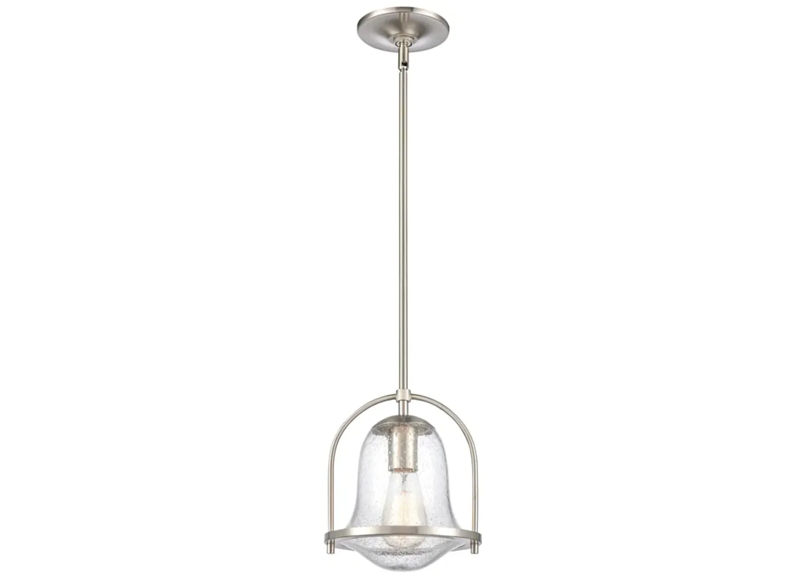 Connection 8'' Wide 1-Light Nickel Mini Pendant