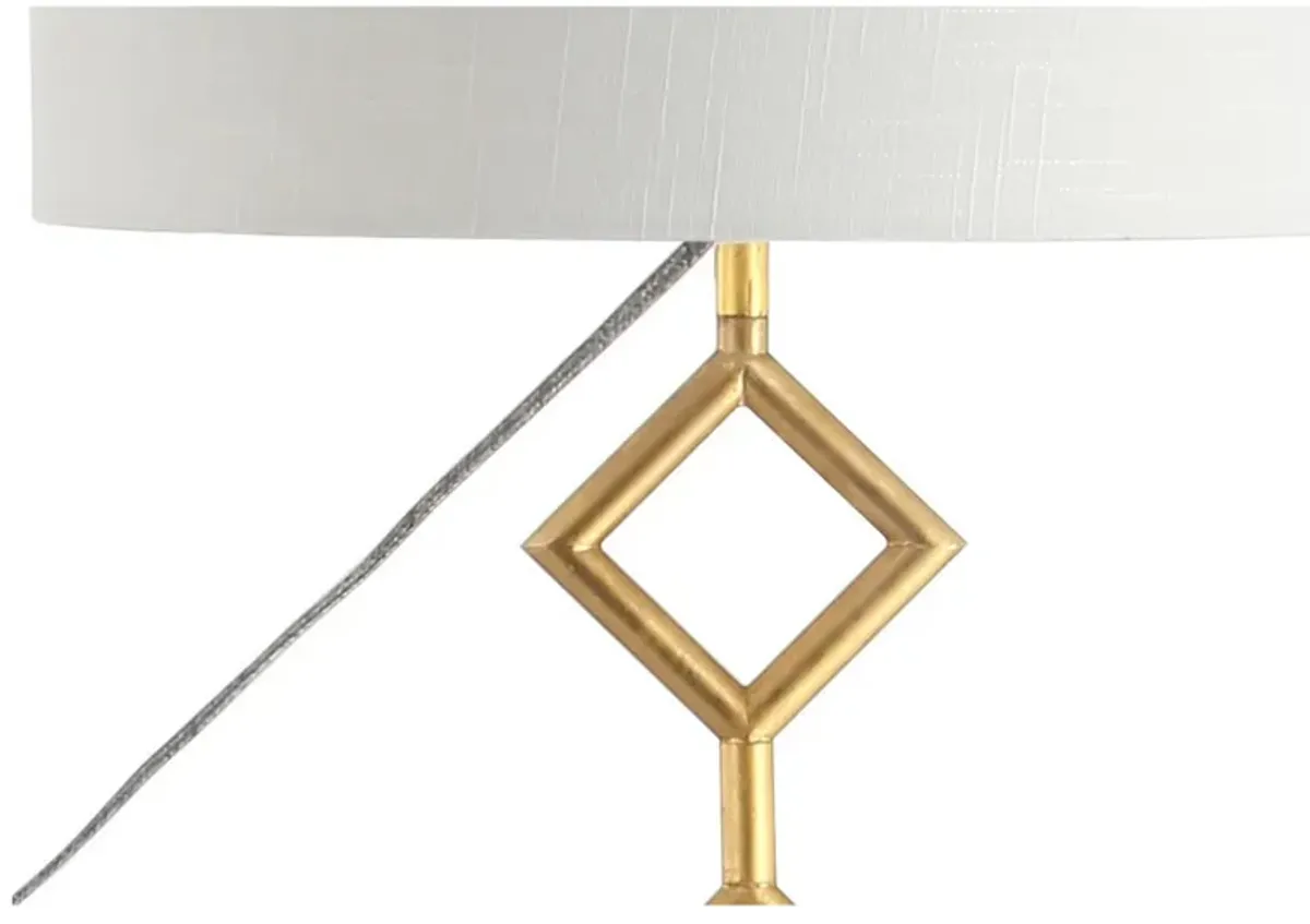 Diamante Modern Gilt Metal with Marble Based LED Floor Lamp