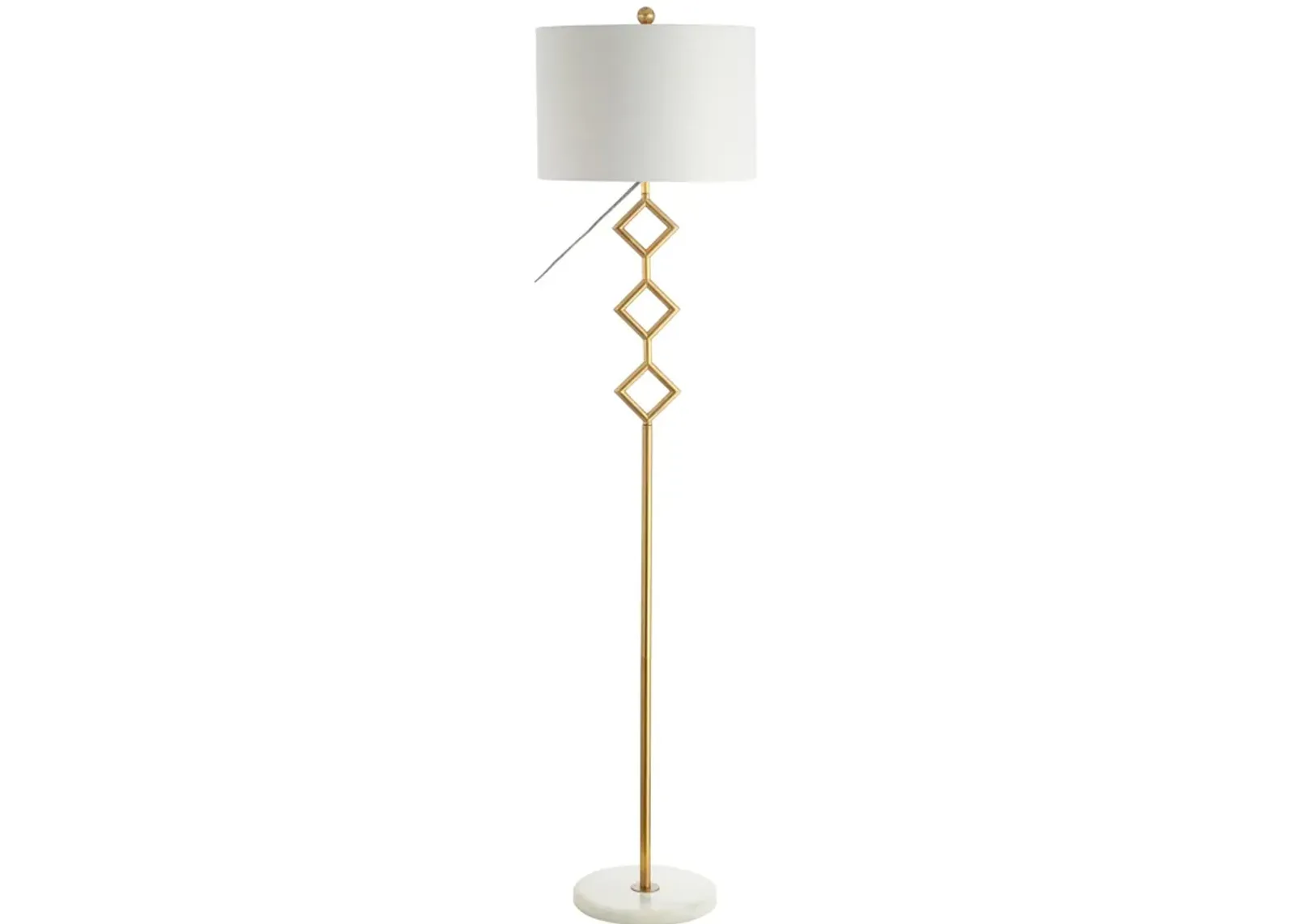 Diamante Modern Gilt Metal with Marble Based LED Floor Lamp