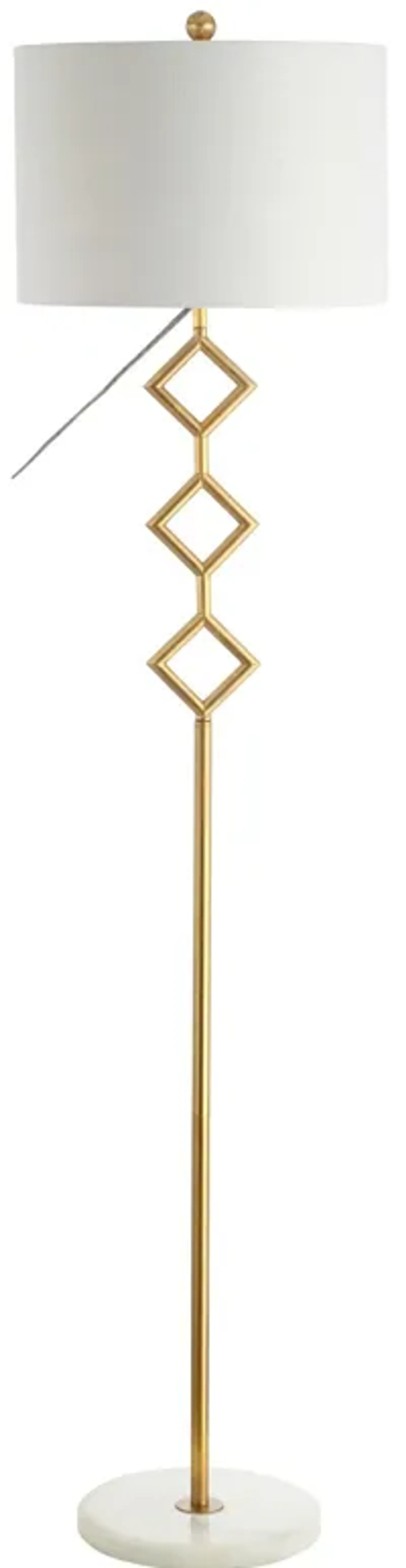 Diamante Modern Gilt Metal with Marble Based LED Floor Lamp