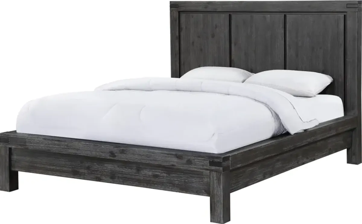 Meadow Full-Size Solid Wood Platform Bed in Graphite