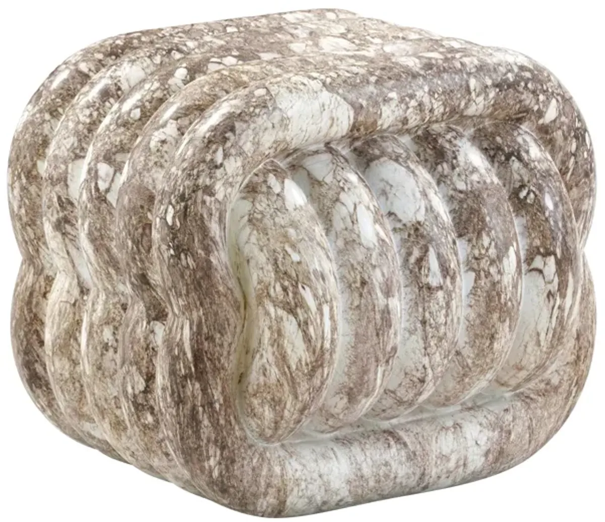 Love Knot Grey Faux Marble Indoor / Outdoor Accent Stool