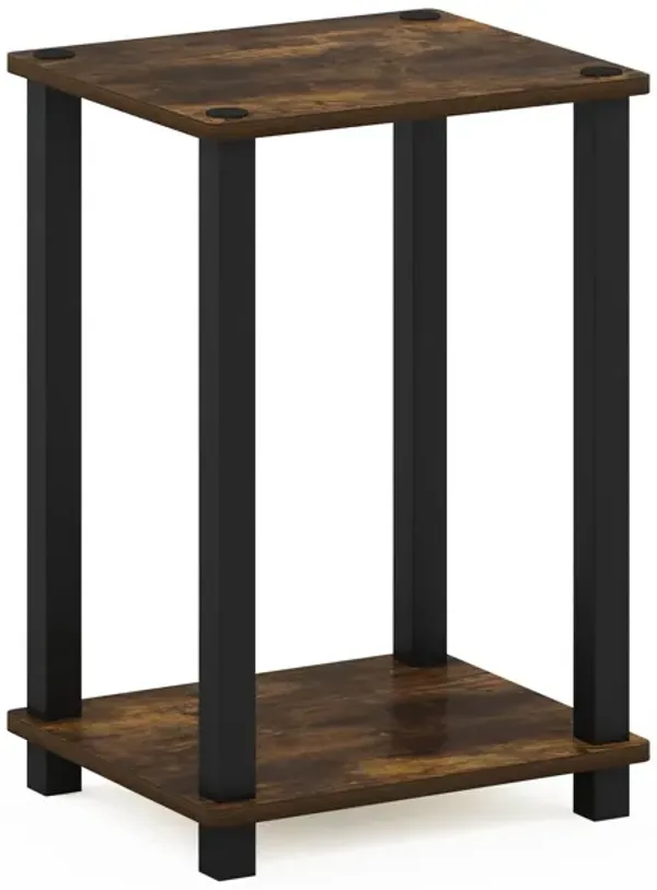 Furinno Simplistic End Table, Small, Amber Pine/Black