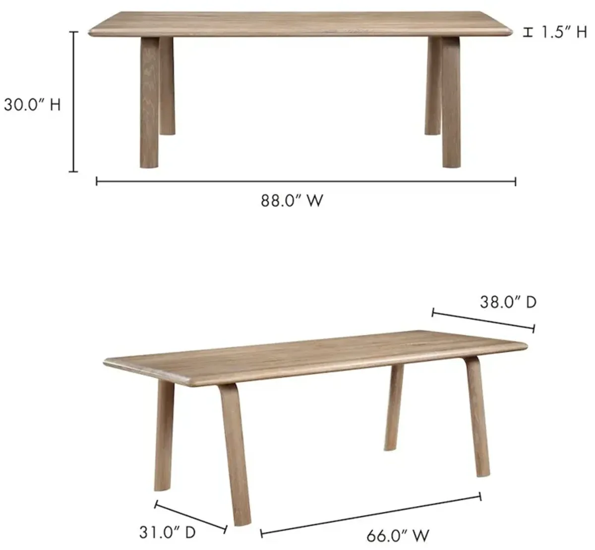 Moe's Home Collection Malibu Dining Table