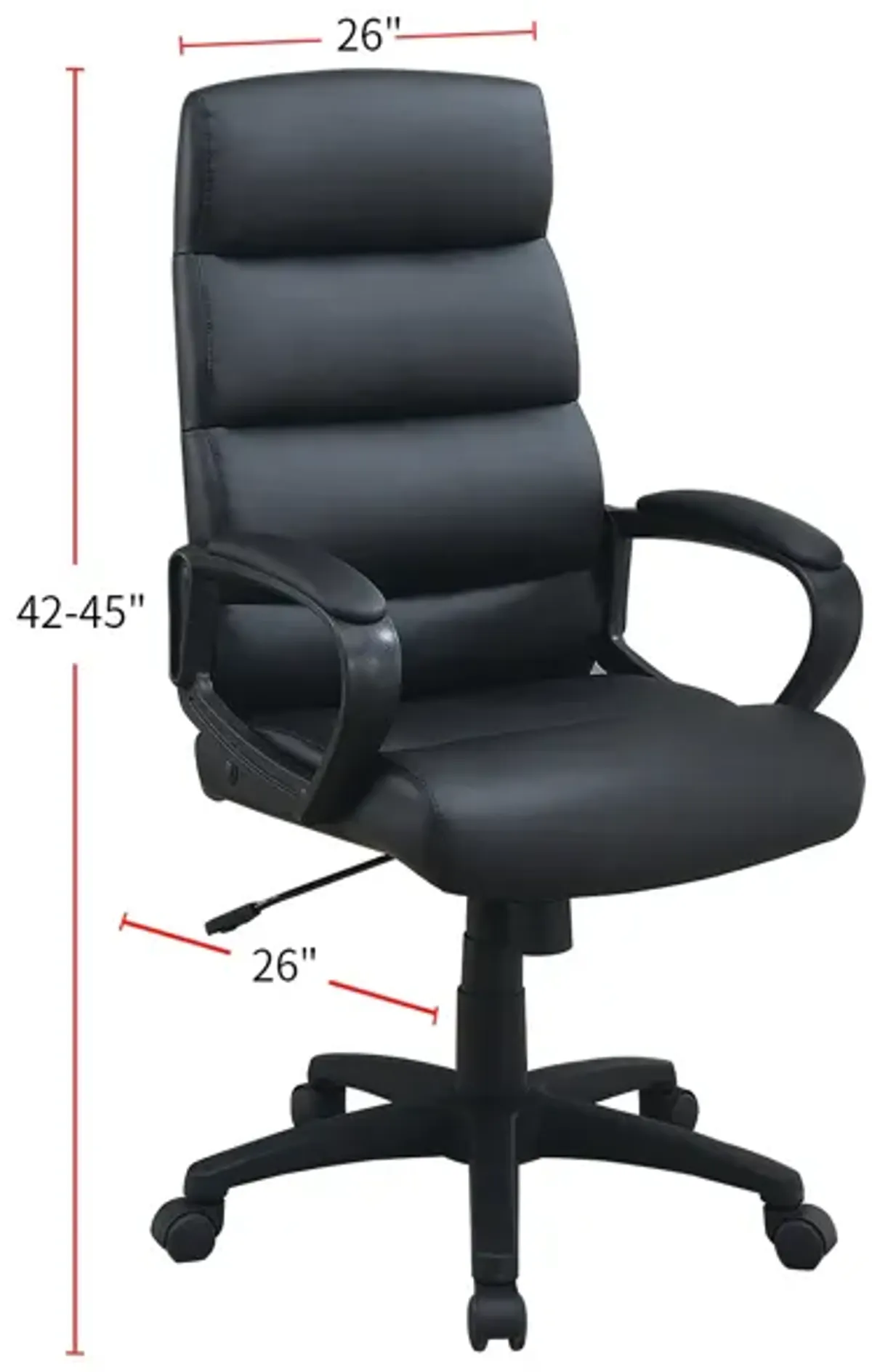 High-Back Adjustable Height Office Chair in Black