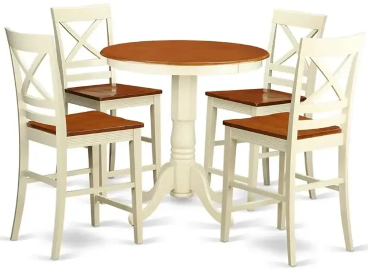 5 Pc pub Table set-pub Table and 4 counter height Chairs