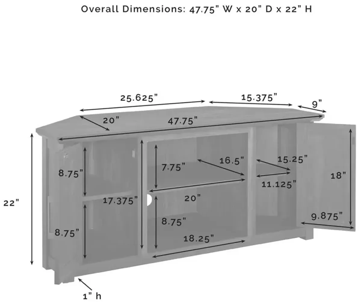 Camden 48" Corner Tv Stand Black