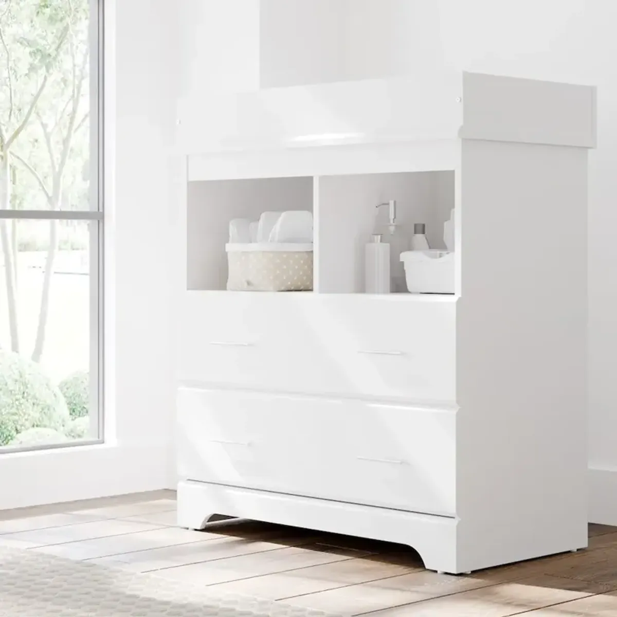 Storkcraft Brookside 2 Drawer Changing Chest - White