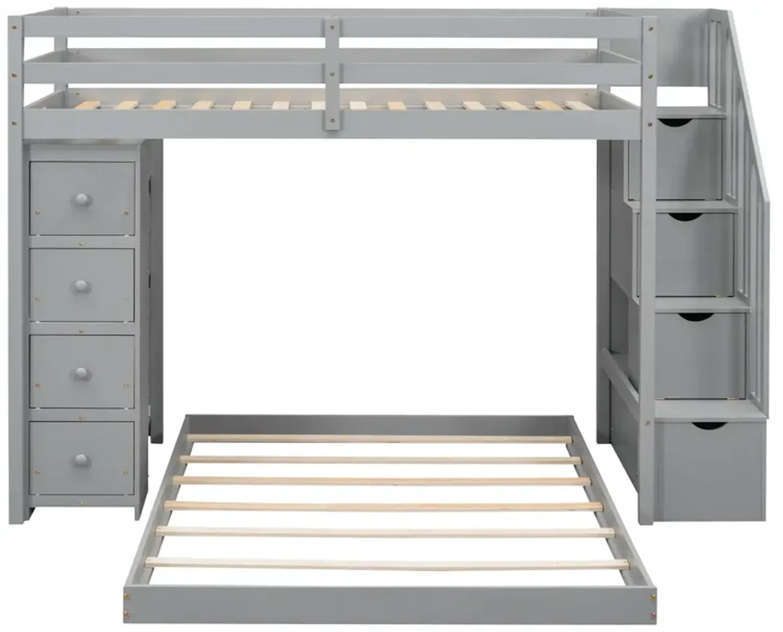 Merax Modern Bunk Bed with 3-layer Shelves