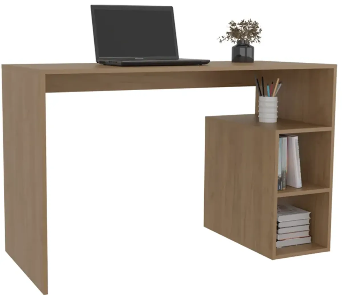 Benson Desk, 3 Shelves, Light Pine