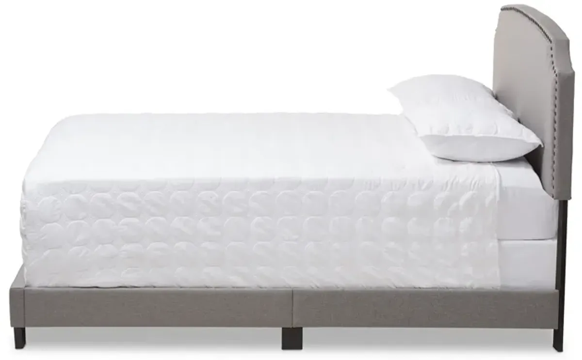 Baxton Studio Odette Modern and Contemporary Light Grey Fabric Upholstered Queen Size Bed