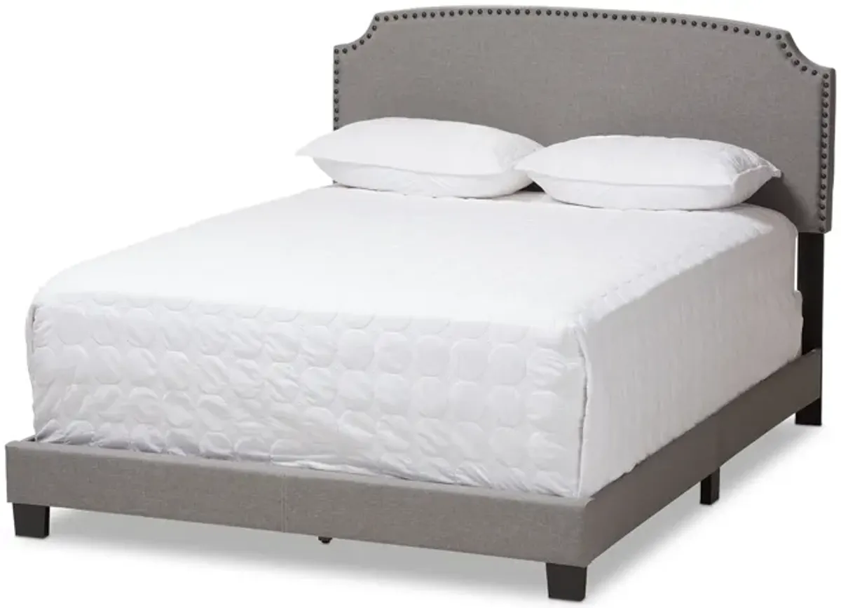 Baxton Studio Odette Modern and Contemporary Light Grey Fabric Upholstered Queen Size Bed