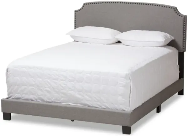 Baxton Studio Odette Modern and Contemporary Light Grey Fabric Upholstered Queen Size Bed