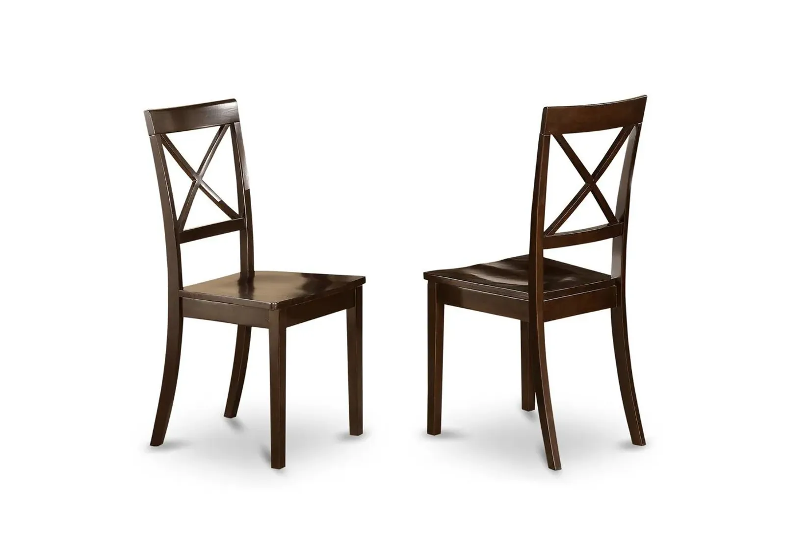 East West Furniture Boston  X-Back Kitchen  chair  with  Wood    Seat,  Set  of  2