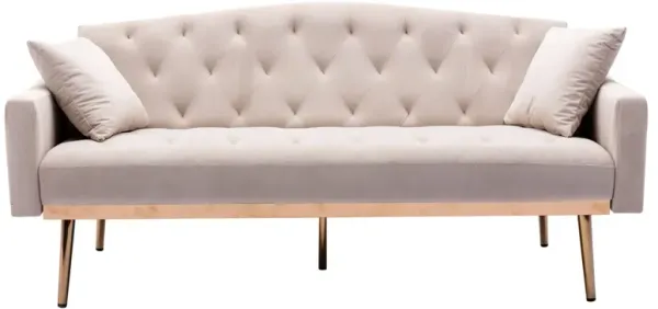 Velvet Sofa with Stainless Feet - Accent Loveseat Sofa