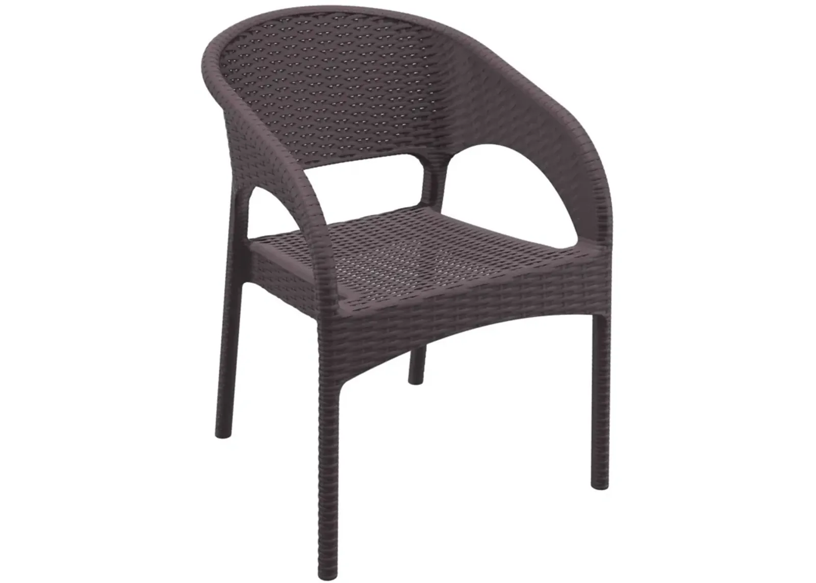 32" Gray Wickerlook Patio Stackable Dining Arm Chair