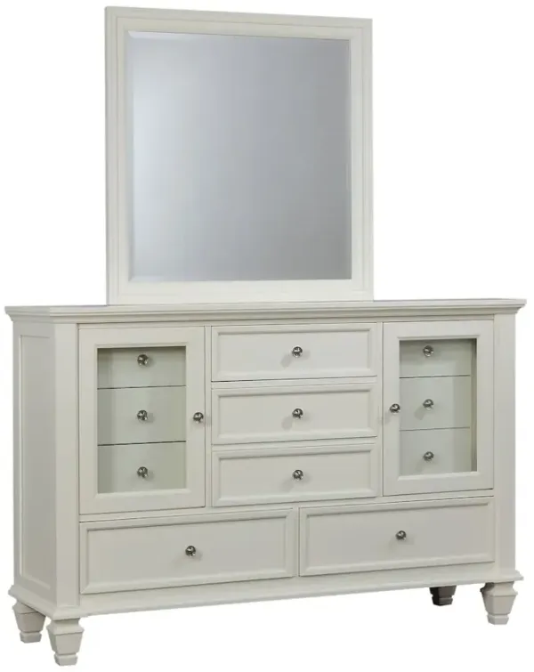 Coaster Co. of America Sandy Beach 11-drawer Dresser with Mirror Cream White