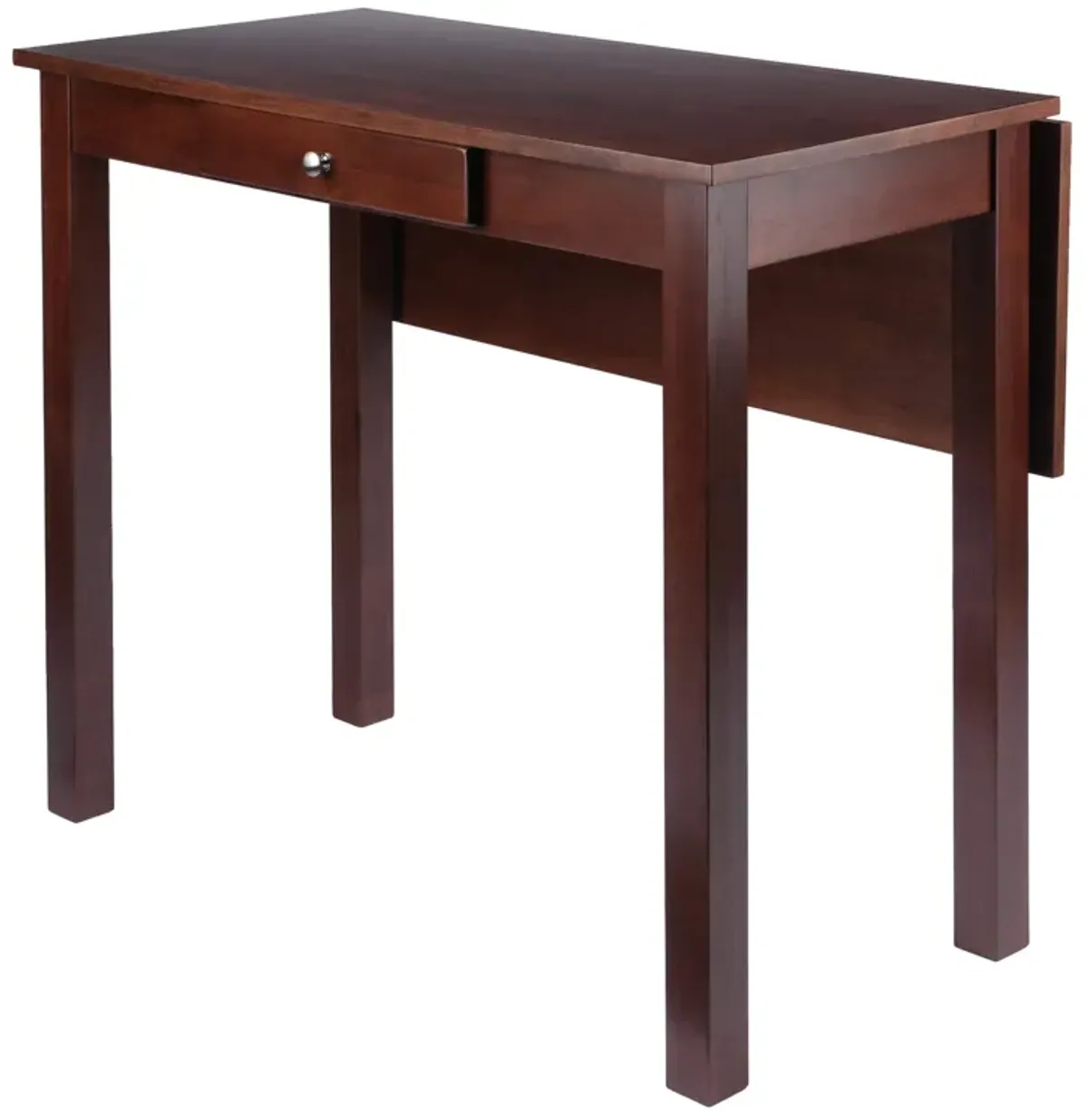 Yardlio Perrone High Table with Drop Leaf: Elegant Walnut Finish, Expandable for Four Guests