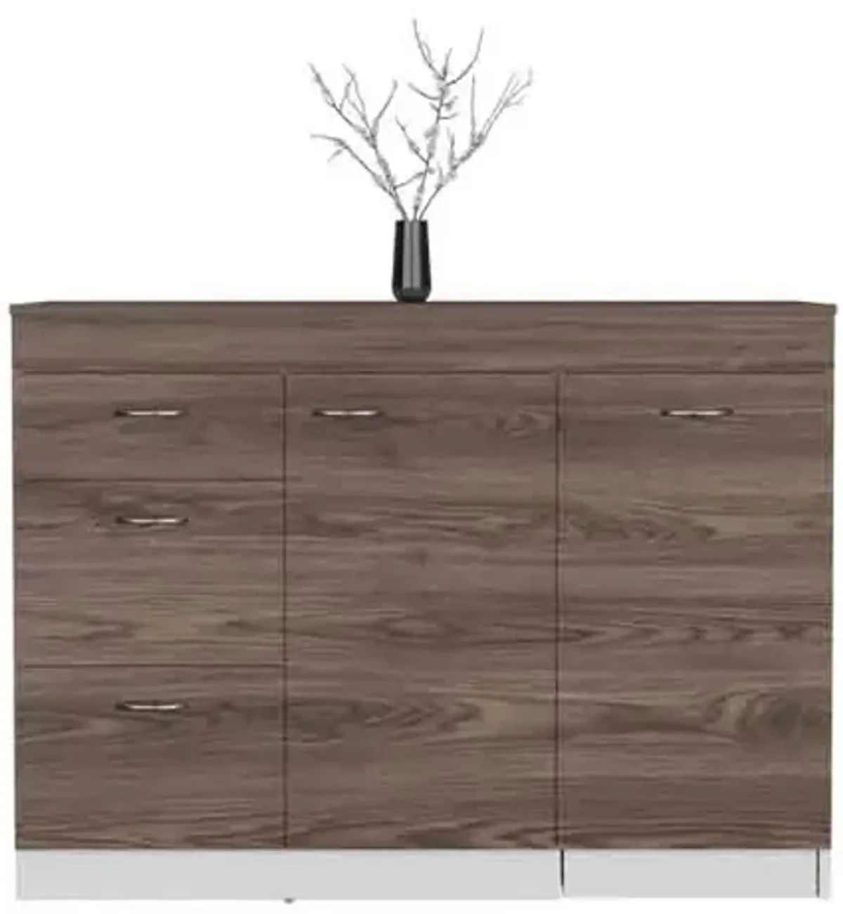 Kitchen Island Metask, Kitchen, White / Dark Walnut