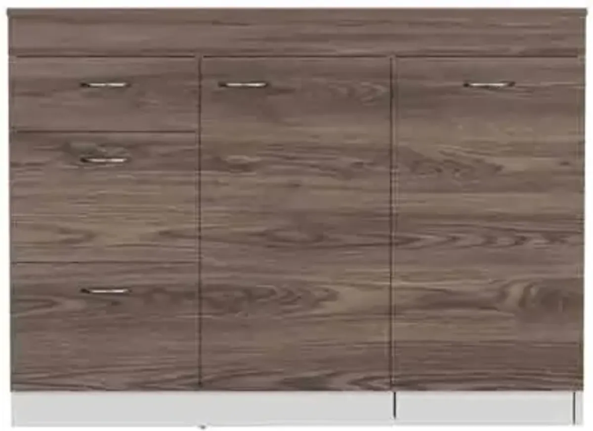 Kitchen Island Metask, Kitchen, White / Dark Walnut