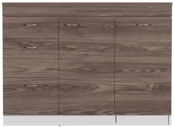 Kitchen Island Metask, Kitchen, White / Dark Walnut