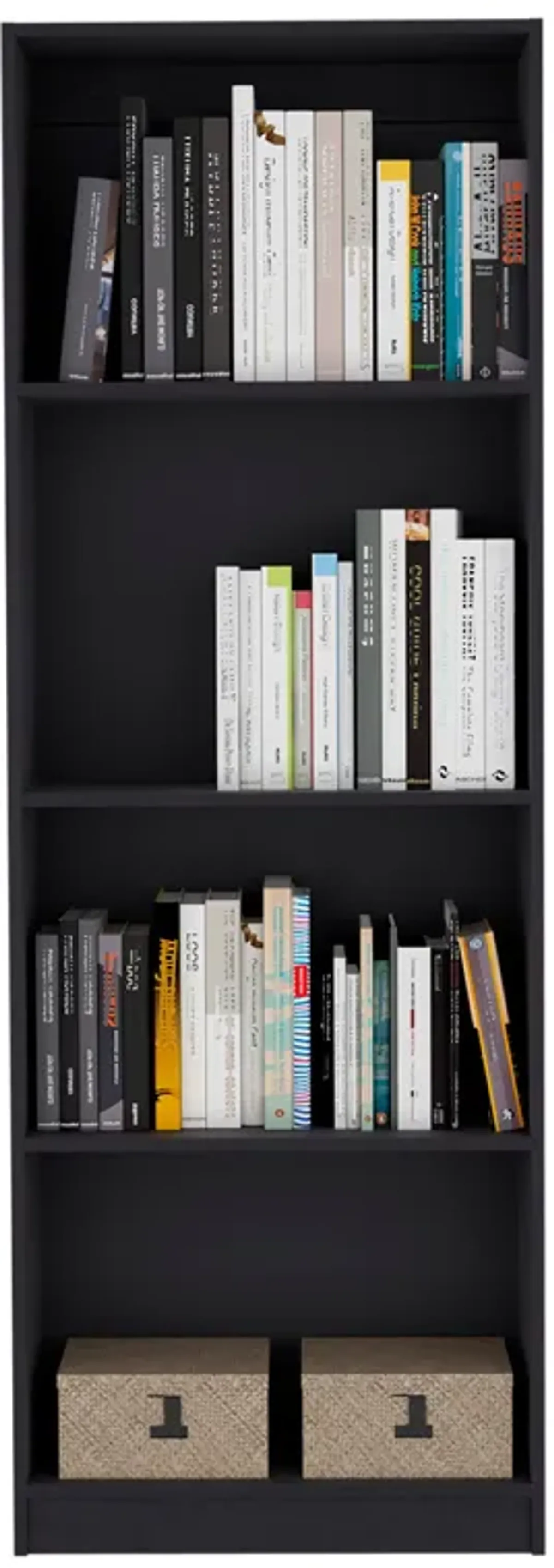 Home Bookcase with 4-Shelf Modern Display Unit for Books and Decor -Black