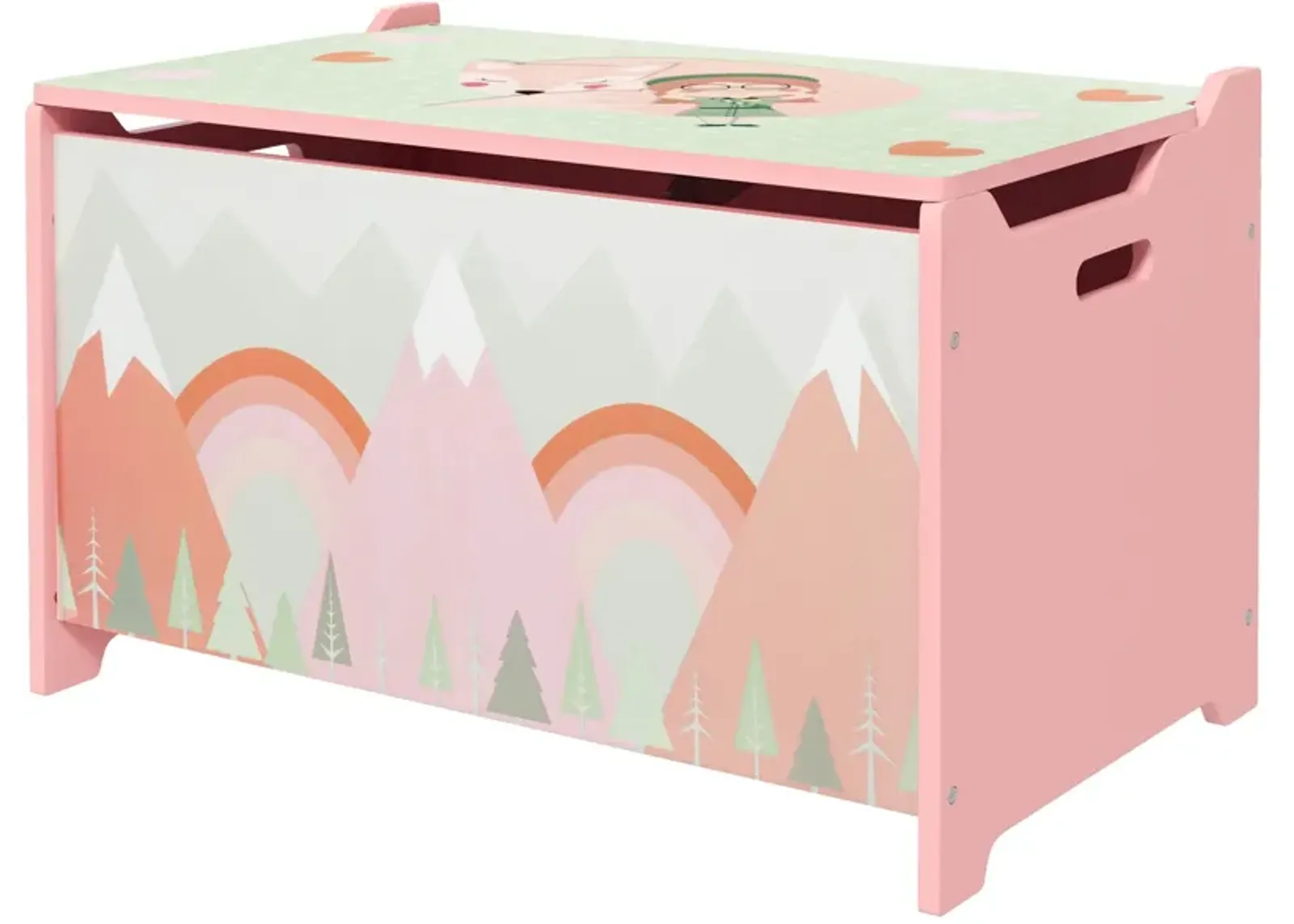 Pink Kids Toy Chest: Sleek Design, Spacious Storage