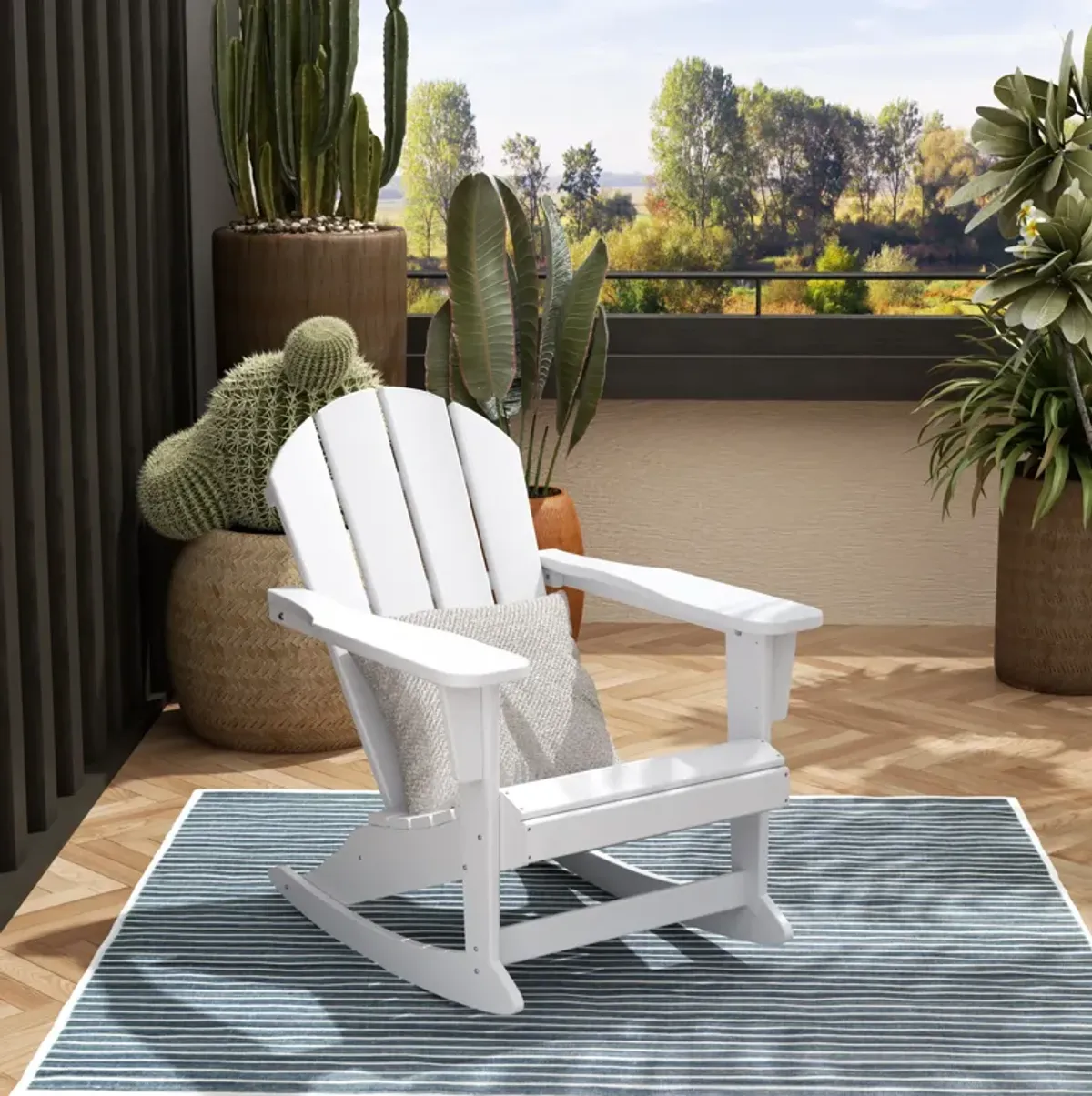 WestinTrends Classic Outdoor Patio Adirondack Rocking Chair