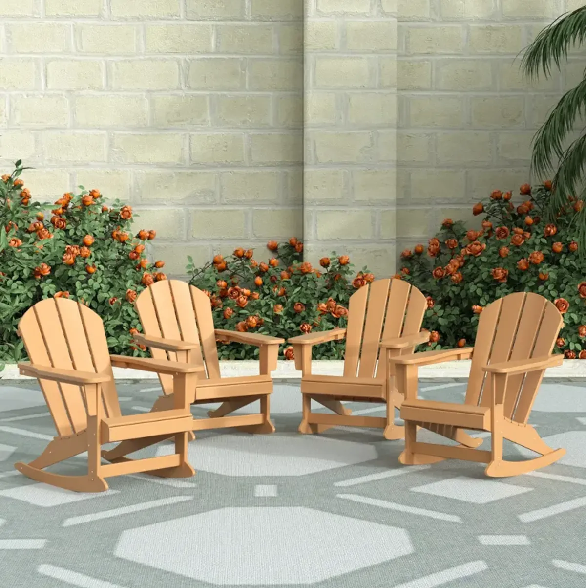 WestinTrends Outdoor Rocking Poly Adirondack Chair (Set Of 4)