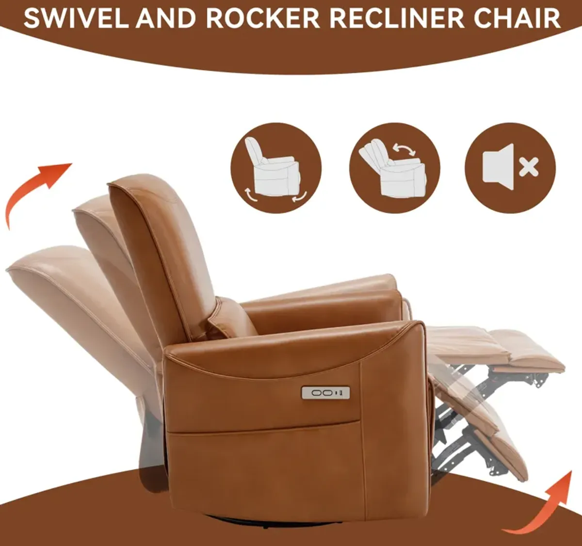 Merax Swivel and Rocker Power Recliner Chair