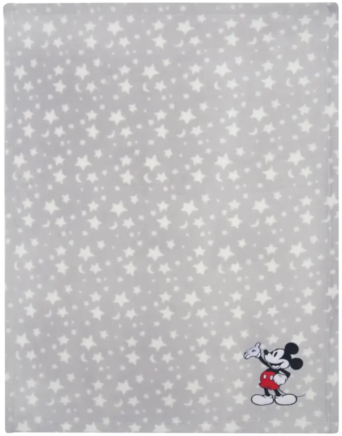 Lambs & Ivy Disney Baby Mickey Mouse Stars Gray Soft Fleece Baby Blanket