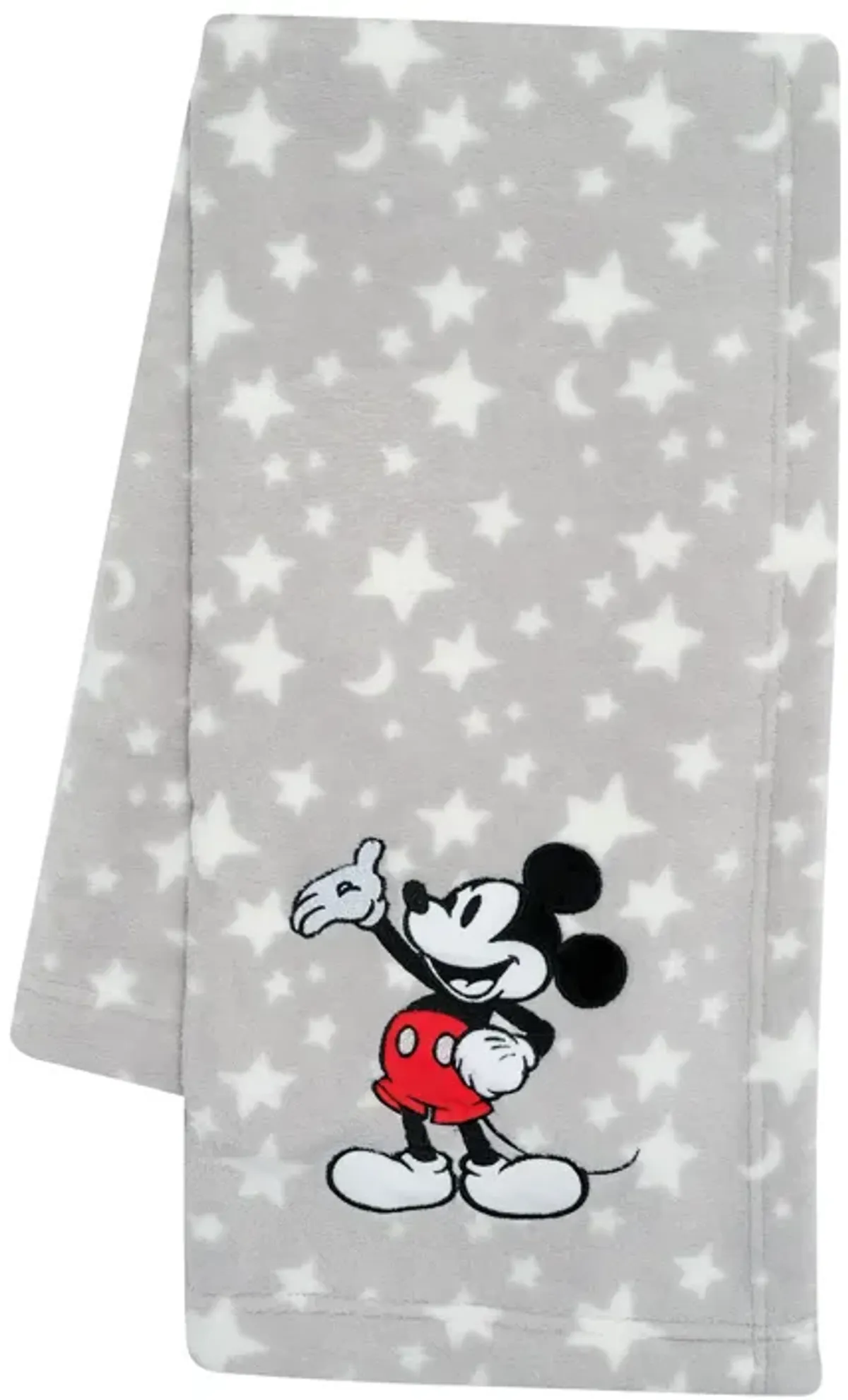 Lambs & Ivy Disney Baby Mickey Mouse Stars Gray Soft Fleece Baby Blanket