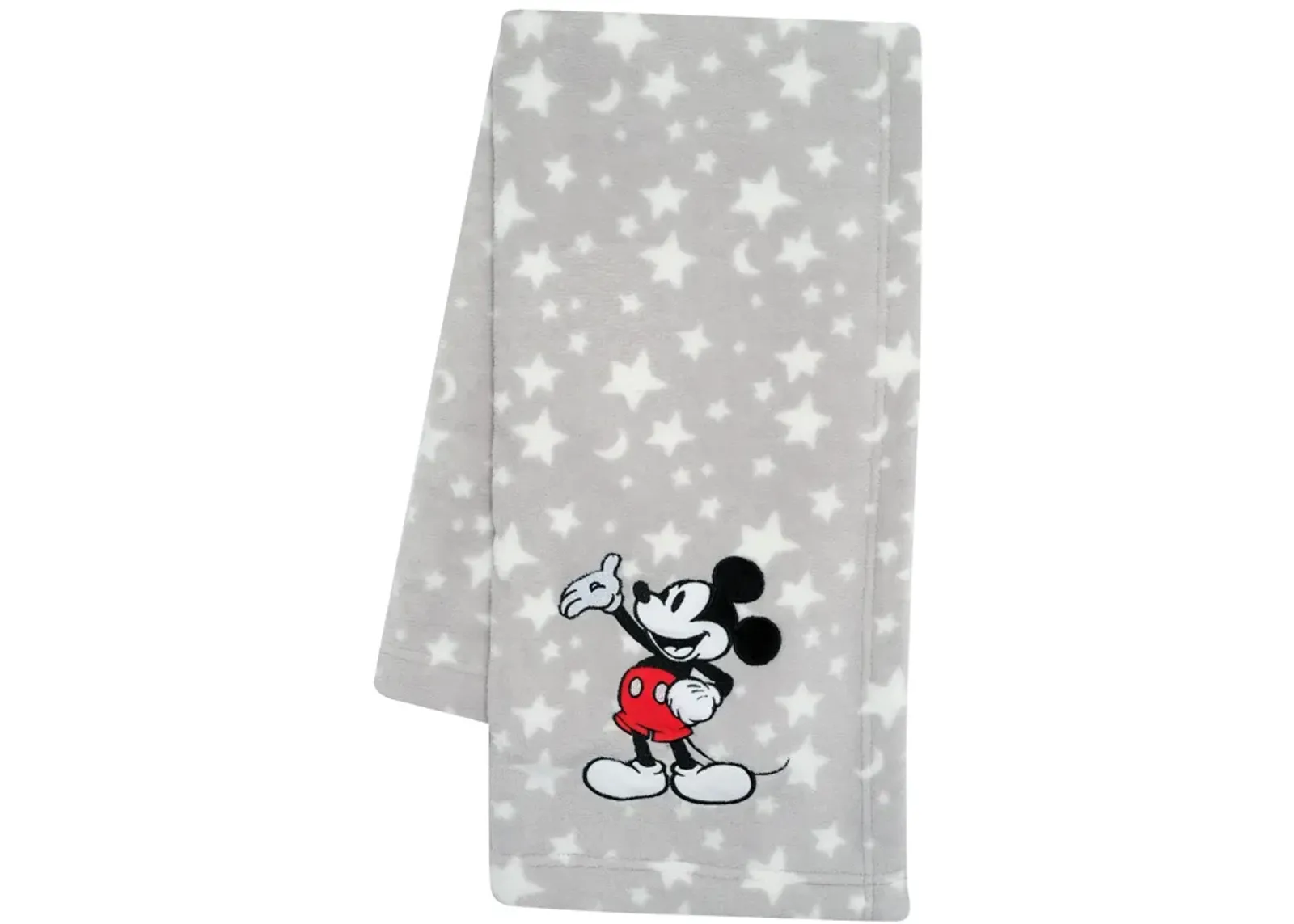 Lambs & Ivy Disney Baby Mickey Mouse Stars Gray Soft Fleece Baby Blanket