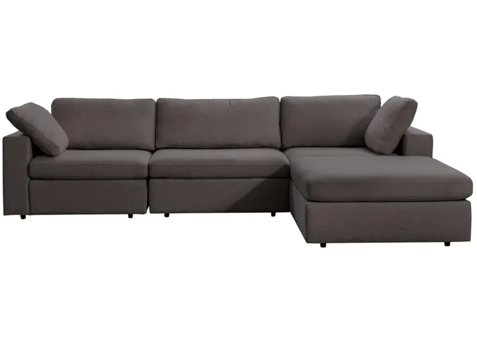 Ashcroft Furniture Co Cecilia Modular Corner Sectional Modern Sofa Dark Gray