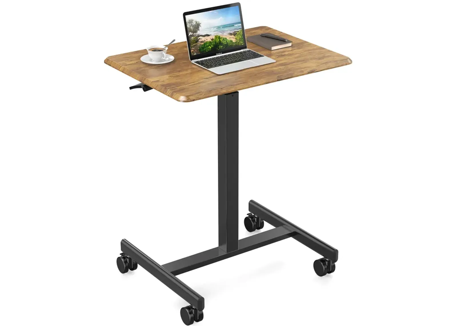 Small Mobile Rolling Standing Desk Rolling Desk Laptop Computer Cart for Home