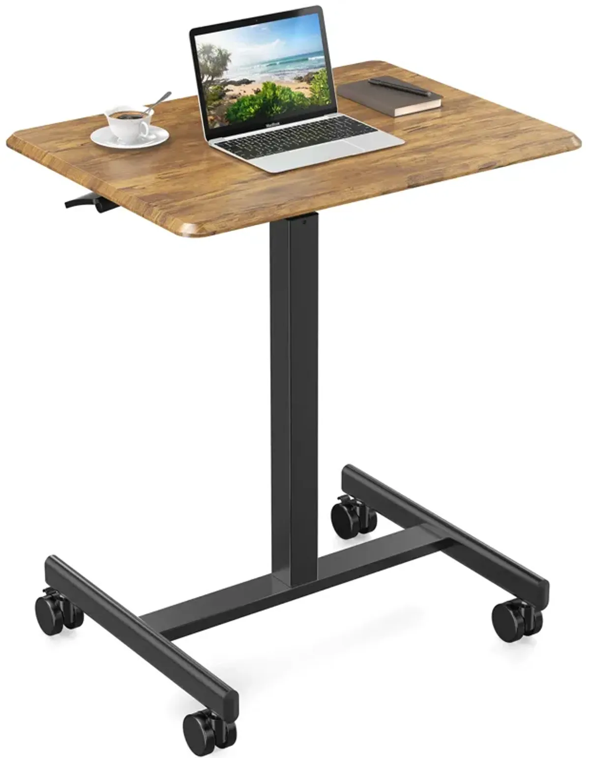 Small Mobile Rolling Standing Desk Rolling Desk Laptop Computer Cart for Home