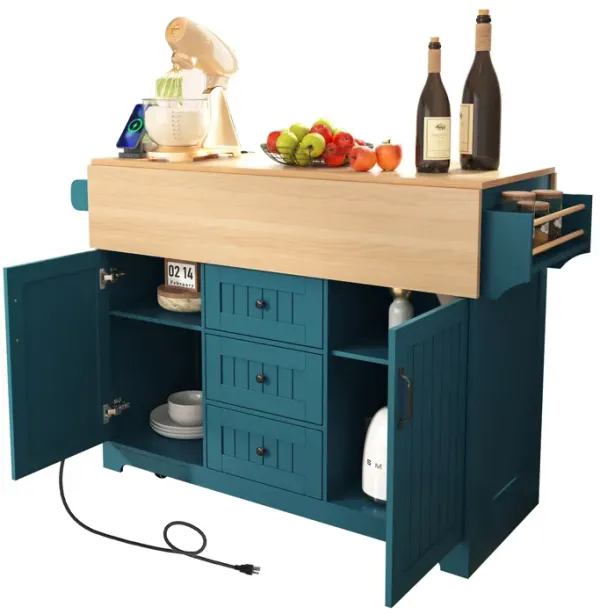 Merax Rolling Kitchen Cart with 2 Drop Leaf