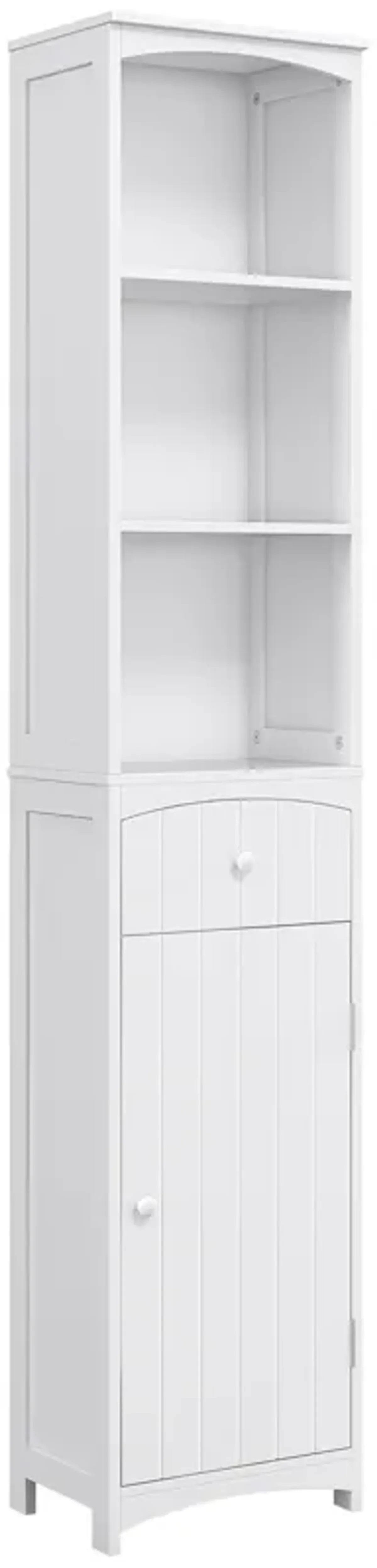 Tall Bathroom Cabinet Free Standing Bath Storage Organizer Linen Tower w/ Shelf