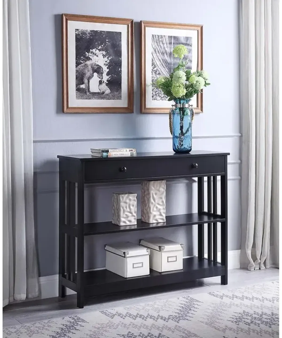 Convience Concept, Inc. Mission 1 Drawer Console Table with Shelves